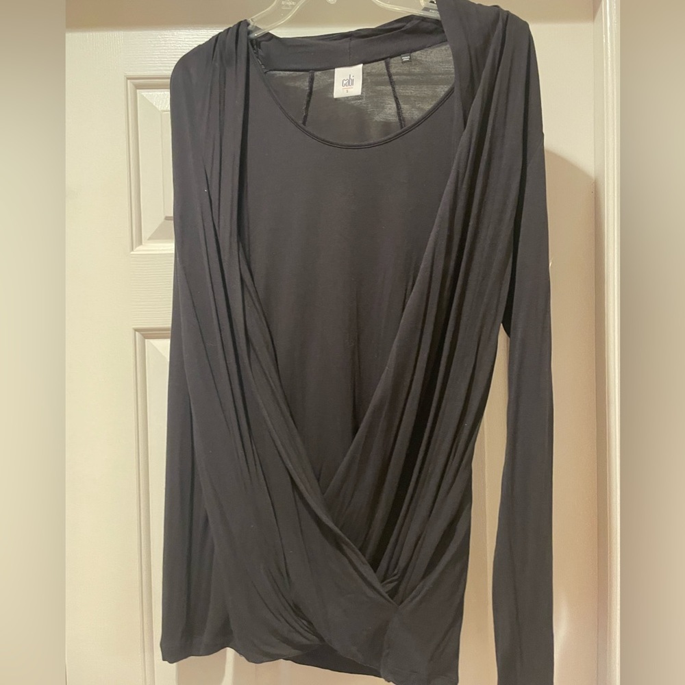 cabi Long Sleeve Black Shirt | Swoop | Size Small